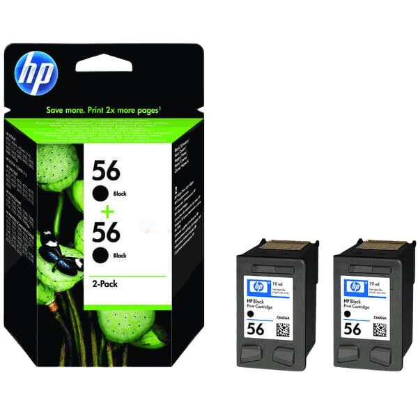 C9502AE HP 56 sort XL twin pack Printerpatron - 38 ml. - Original