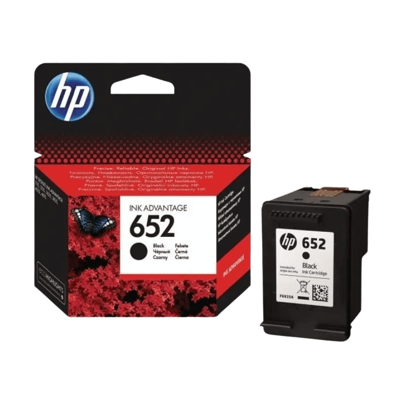 F6V25AE HP 652 sort Printerpatron - 360 sider - Original