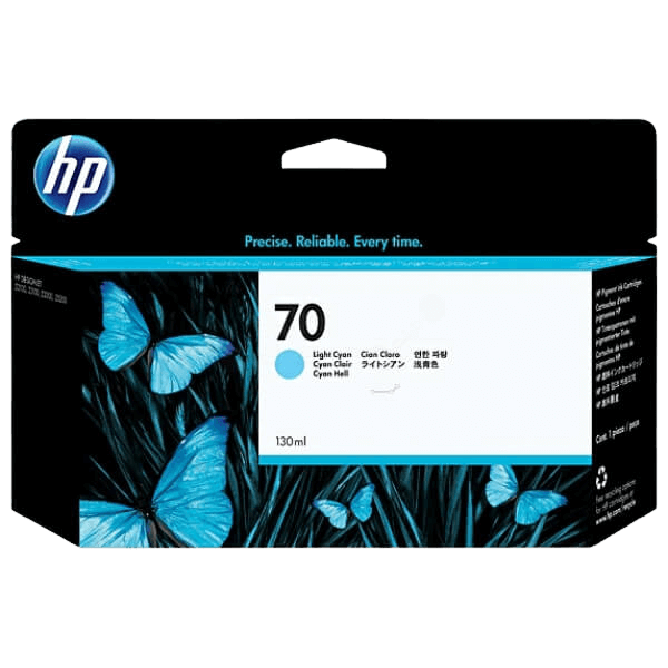 C9390A HP 70 lys cyan Printerpatron - 130 ml. - Original