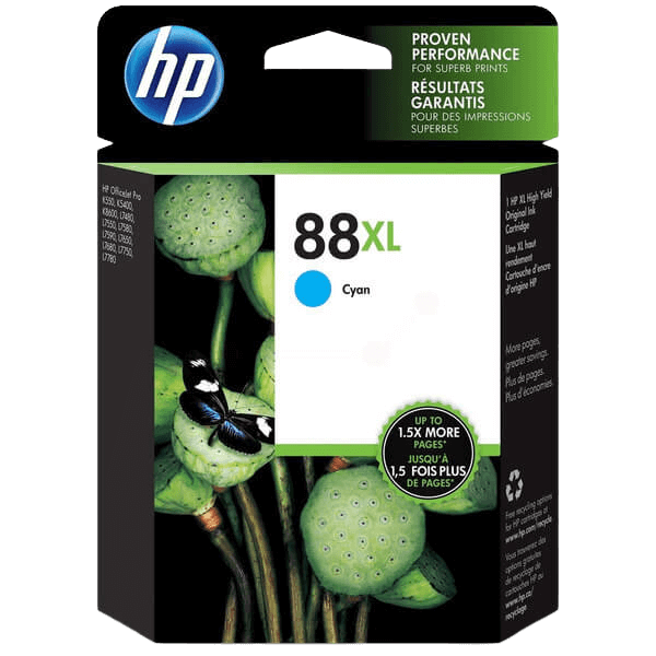 C9391AE HP 88 cyan XL Printerpatron - 17 ml. - Original