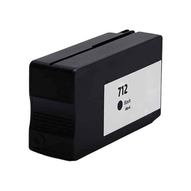 3ED70A HP 712 sort Printerpatron - 38 ml. - Kompatibel