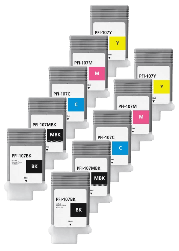 10 stk. Canon PFI-107 Printerpatron rabatpakke - Kompatibel