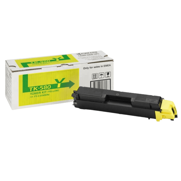 1T02KTANL0 Kyocera TK-580Y gul Printerpatron - 2800 sider - Original
