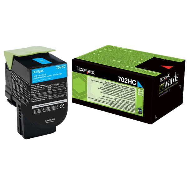 70C2HC0 Lexmark 702HC cyan XL Printerpatron - 3000 sider - Original