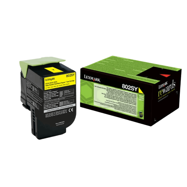 80C2SY0 Lexmark 802SY gul XL Printerpatron - 2000 sider - Original